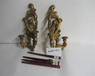 Plaster Wall Sconce Candle Holders