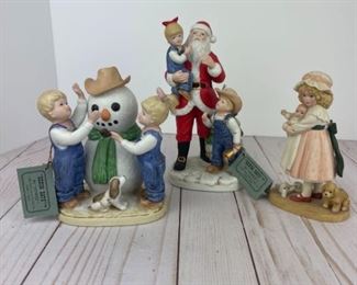 Porcelain Figure Assortment Santa Children Snowman Figures