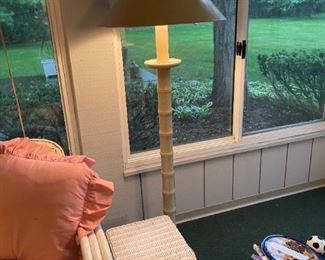 . . . a nice standing lamp and wicker end table