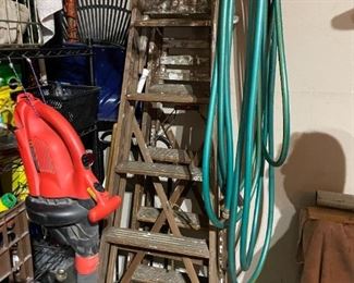 . . . two step ladders and hoses