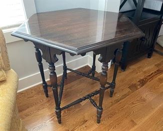 Vintage hexagonal table 30” H x 34”W at widest point