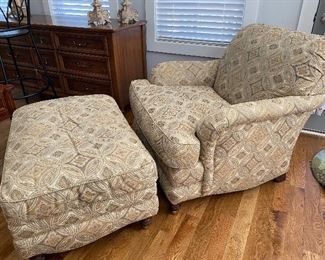 Calico Corner custom club chair and ottoman