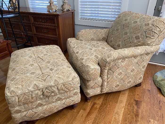 Calico Corner custom club chair and ottoman