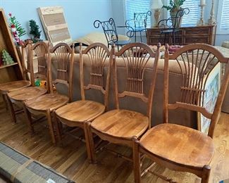 6 Nichols and Stone wooden side chairs