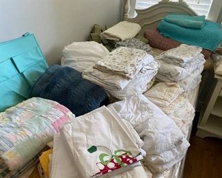 Lots of nicer bed linens. Mostly twins