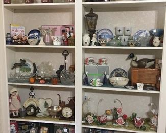 various collections of glasss, sports, and collectables
