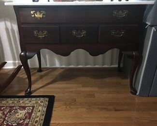 4 drawer marble top desk - Cherry