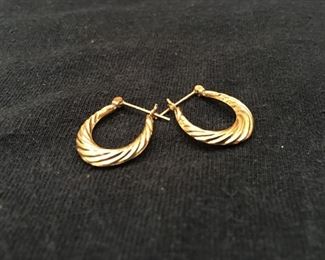 12k gold hoop earrings  2.g