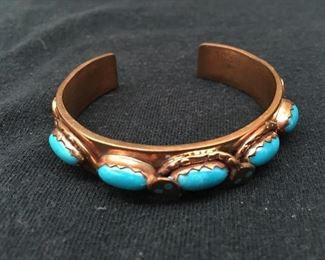 copper bracelet with turquoise 