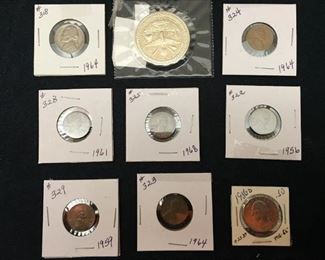 various dated coins 1956-1968