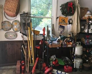 yard equipment for yard work and various items