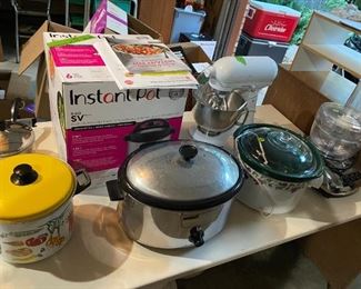 Small appliances! Kitchen Aid mixer, Instapot (used once), crock pots, Kitchen Aid food processor 