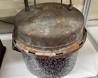 Early Enamelware Pressure Cooker