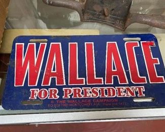 Metal Wallace for President Car Plate