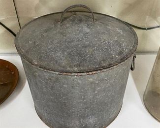 Old Galvanized Pot with Lid