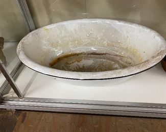 Large Enamelware Wash Tub