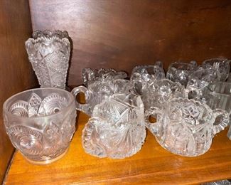 Lots of old cut glass and Star of David 