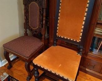 Rare Victorian Revival Style Side Chairs in near mint condition.