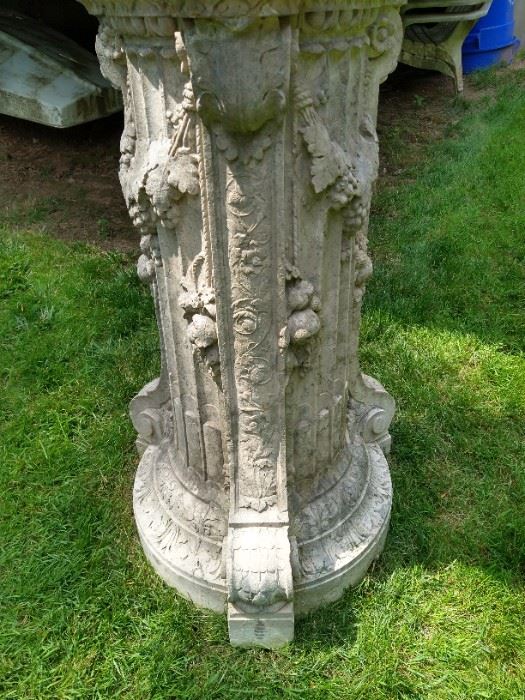 Massive Antique Englewood NJ Mansion house front Carriage Path Pedestals, circa 1860 to 1899.  Solid Carved Marble.  We have A Pair to Offer You.