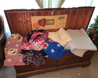 Cedar Chest With Blankets