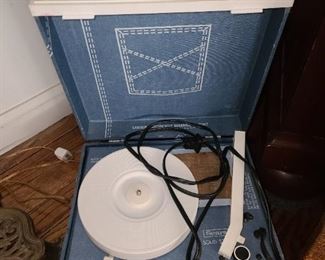 Vintage Denim Jeans Record Player
