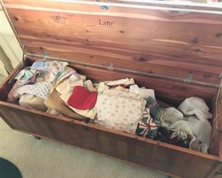 Vintage Lane Cedar Chest, Linens 