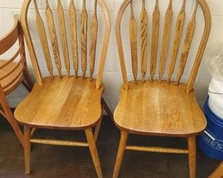 (2) Wood Farmhouse Style Dining Chairs