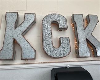 KCK Metal Letter Sign