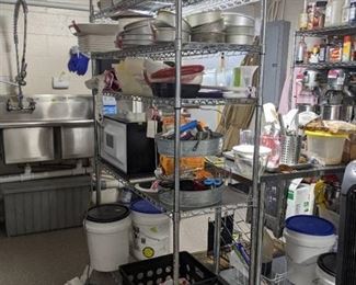 6 Tier Metal Shelf W/ wheels - CONTENTS SOLD SEPARATELY