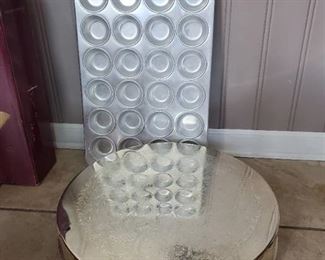 18in Silver Plated Cake Stand, Cupcake Pan