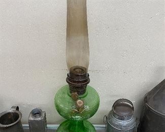 Green Depression Aladdin Oil Lamp