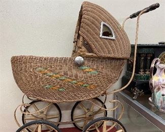 Nice Old Wicker Baby Carriage