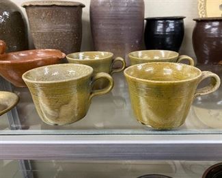 Old Jugtown Frogskin Pottery Mugs