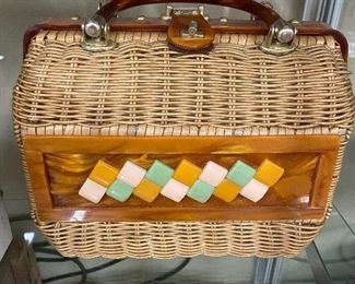 Vintage Purse with Acrylic Design