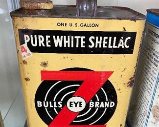 Old Bullseye Shellac Can (Neat Graphics)