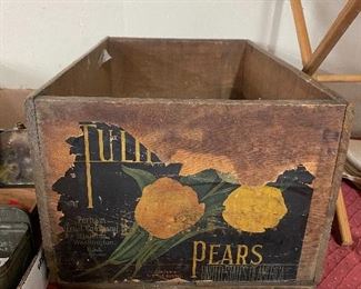 Old Paper Label Pear Crate