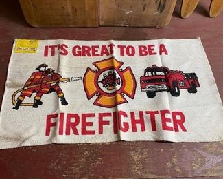 Vintage Firefighter Textile