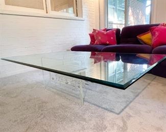 Lucite & Glass Cocktail / Coffee Table