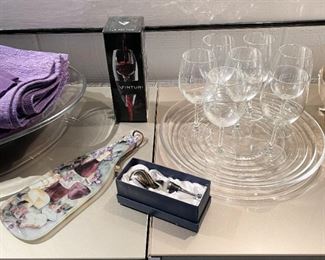 Wine Glasses, Glass Serving Platter, Bottle Stopper, Wine Accessories