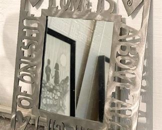 Metal Framed Wall Mirror..."Love Is..."