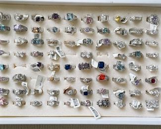 MAKE AN OFFER FOR ENTIRE LOT - Costume Jewelry - Rings, Over 70 rings (these are *NOT* sterling silver)