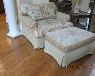 ASHLEY SIDE CHAIR AND OTTOMAN