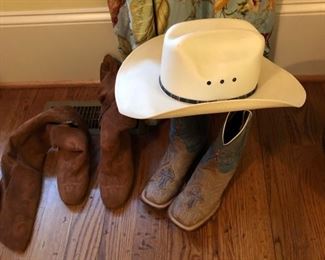 Cowgirl boots and hat. These are smaller sizes