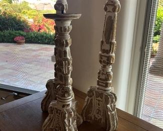Wooden candlesticks