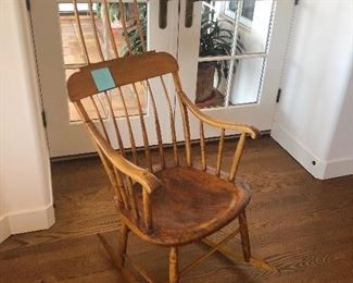 Comb back antique American rocker