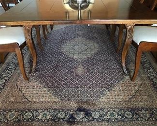 Table is for sale-has gorgeous marquetry top- rug NFS