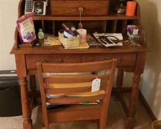 desk with drawers, miscellaneous