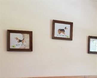 Dog prints framed