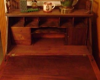 WALNUT DROP FRONT SECRETARY DESK FROM EARLY 1900'S