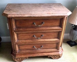 Hickory and White 3 Drawer Chest